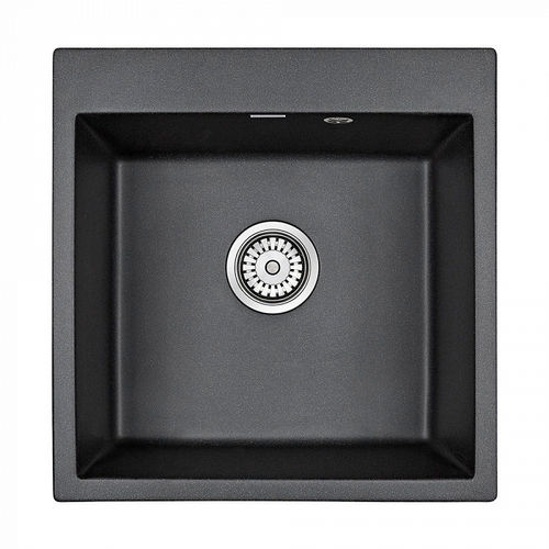 Кухонная мойка из искусственного камня Paulmark Kante 50 из искусственного гранита PM105152-BL черный 510х520 мм