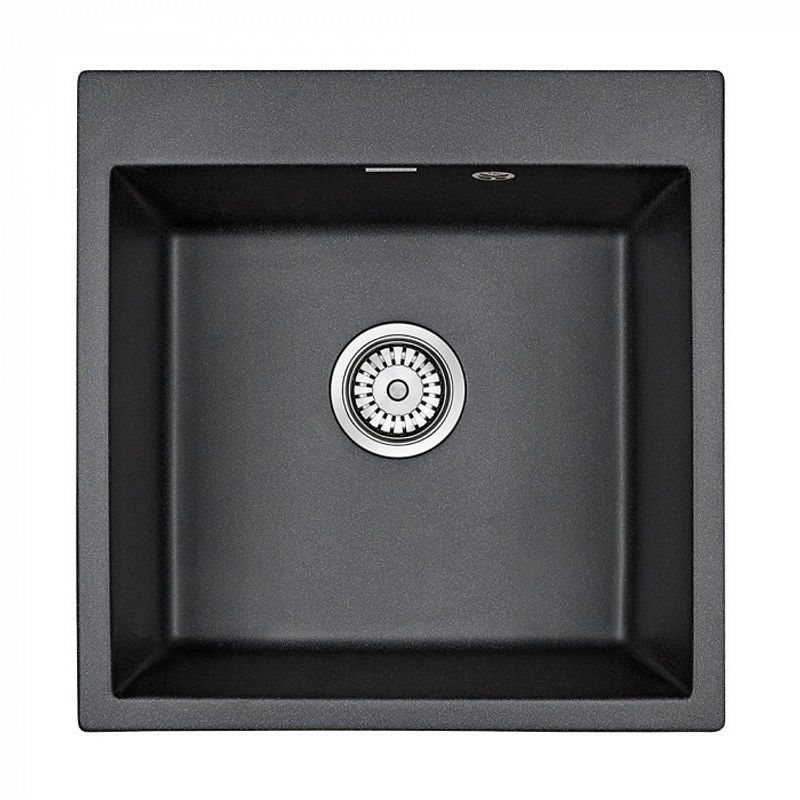 Кухонная мойка из искусственного камня Paulmark Kante 50 из искусственного гранита PM105152-BL черный 510х520 мм