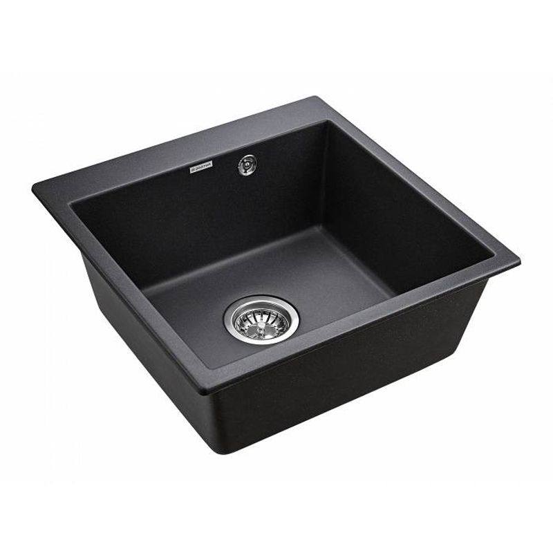 Кухонная мойка из искусственного камня Paulmark Kante 50 из искусственного гранита PM105152-BL черный 510х520 мм