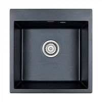 Кухонная мойка из искусственного камня Paulmark Kante 50 из искусственного гранита PM105152-BLM черный металлик 510х520 мм — 1