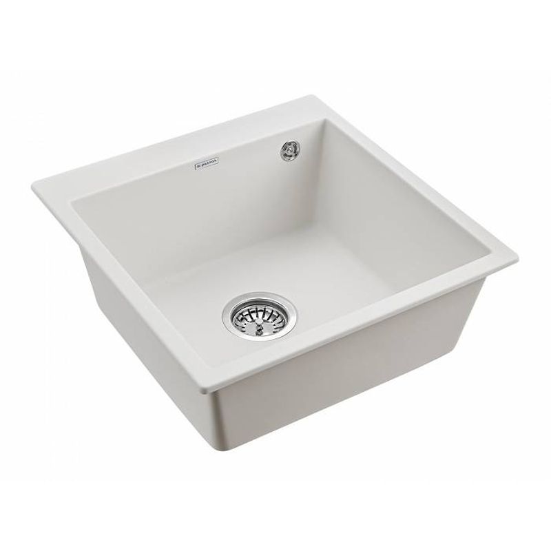 Кухонная мойка из искусственного камня Paulmark Kante 50 из искусственного гранита PM105152-WH белый 510х523 мм