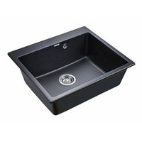 Кухонная мойка из искусственного камня Paulmark Kante 60 из искусственного гранита PM106052-BLM черный металлик 600х520 мм — 2