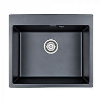 Кухонная мойка из искусственного камня Paulmark Kante 60 из искусственного гранита PM106052-BLM черный металлик 600х520 мм — 1