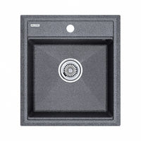 Кухонная мойка из искусственного камня Paulmark Stepia 45 из искусственного гранита PM114651-DG графит 460х510 мм — 1