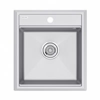 Кухонная мойка из искусственного камня Paulmark Stepia 45 из искусственного гранита PM114651-GRM серый металлик 460х510 мм — 1