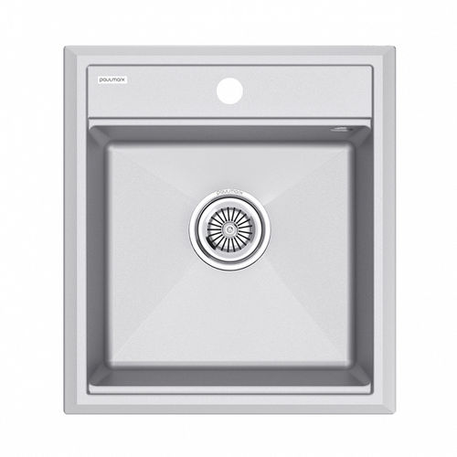 Кухонная мойка из искусственного камня Paulmark Stepia 45 из искусственного гранита PM114651-GRM серый металлик 460х510 мм