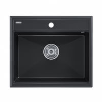 Кухонная мойка из искусственного камня Paulmark Stepia 60 из искусственного гранита PM115951-BLM черный металлик 590х510 мм — 1