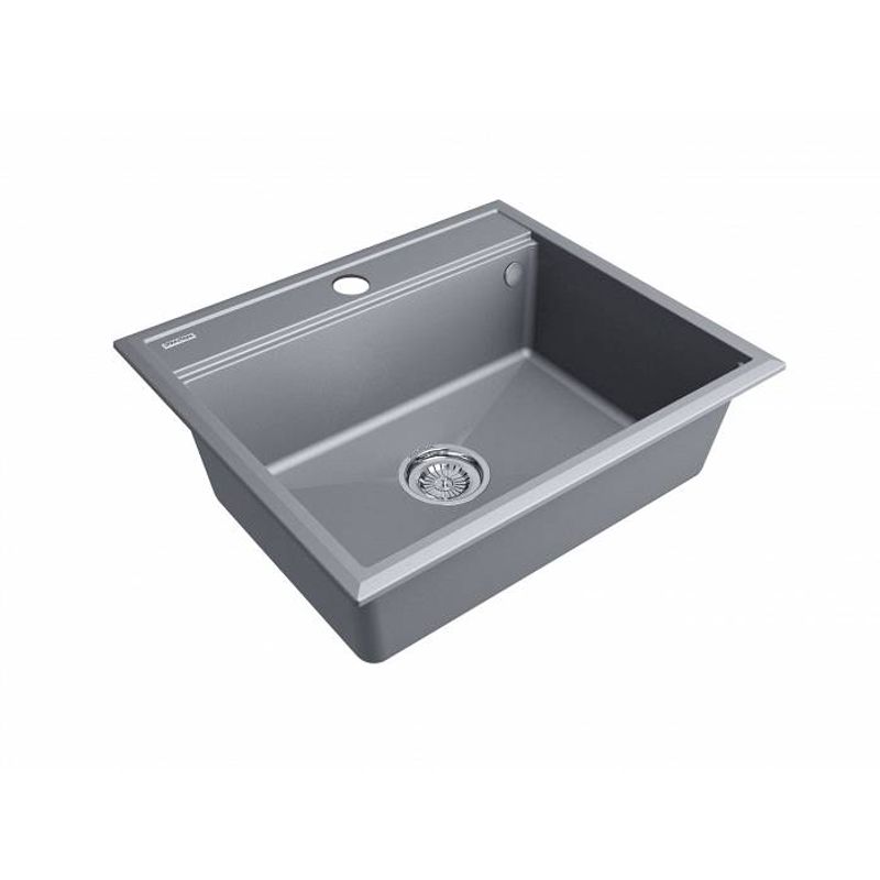 Кухонная мойка из искусственного камня Paulmark Stepia-590 из искусственного гранита PM115951-GRM серый металлик 590х510 мм