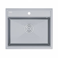 Кухонная мойка из искусственного камня Paulmark Stepia-590 из искусственного гранита PM115951-GRM серый металлик 590х510 мм — 1