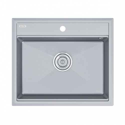 Кухонная мойка из искусственного камня Paulmark Stepia-590 из искусственного гранита PM115951-GRM серый металлик 590х510 мм