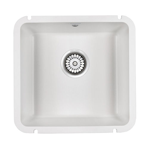 Кухонная мойка из искусственного камня Paulmark Unter 50 из искусственного гранита PM204543-WH белый 455х435 мм