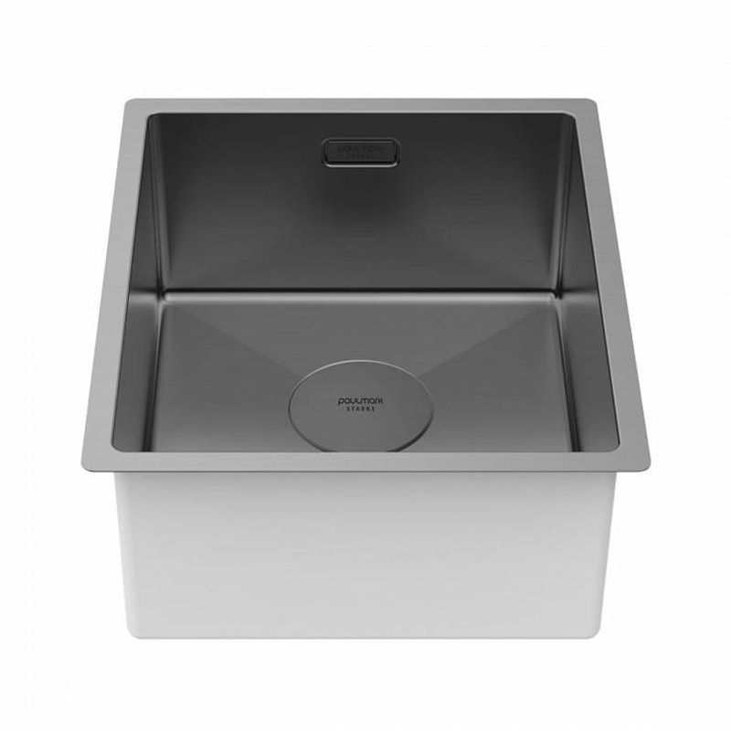 Кухонная мойка из нержавеющей стали Paulmark Next 38 Uni PM213844-GM вороненая сталь 380х440 мм