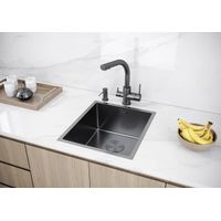 Кухонная мойка из нержавеющей стали Paulmark Next 38 Uni PM213844-GM вороненая сталь 380х440 мм — 3