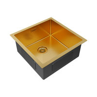 Кухонная мойка из нержавеющей стали Paulmark Gerberg 44 Uni PM214444-BG брашированное золото 440х440 мм — 2