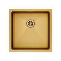 Кухонная мойка из нержавеющей стали Paulmark Gerberg 44 Uni PM214444-BG брашированное золото 440х440 мм — 1
