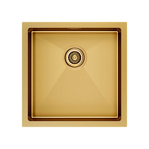 Кухонная мойка из нержавеющей стали Paulmark Gerberg 44 Uni PM214444-BG брашированное золото 440х440 мм