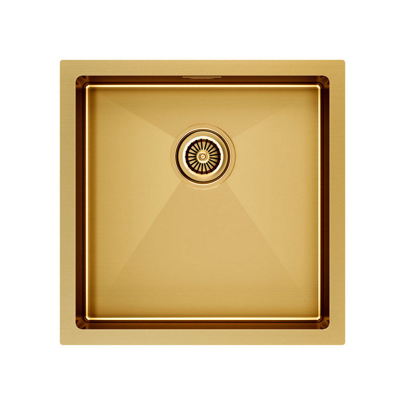 Кухонная мойка из нержавеющей стали Paulmark Gerberg 44 Uni PM214444-BG брашированное золото 440х440 мм