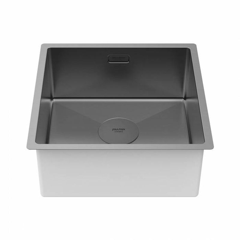 Кухонная мойка из нержавеющей стали Paulmark Next 44 Uni PM214444-GM вороненая сталь 440х440 мм