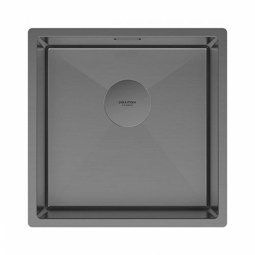 Кухонная мойка из нержавеющей стали Paulmark Next 44 Uni PM214444-GM вороненая сталь 440х440 мм