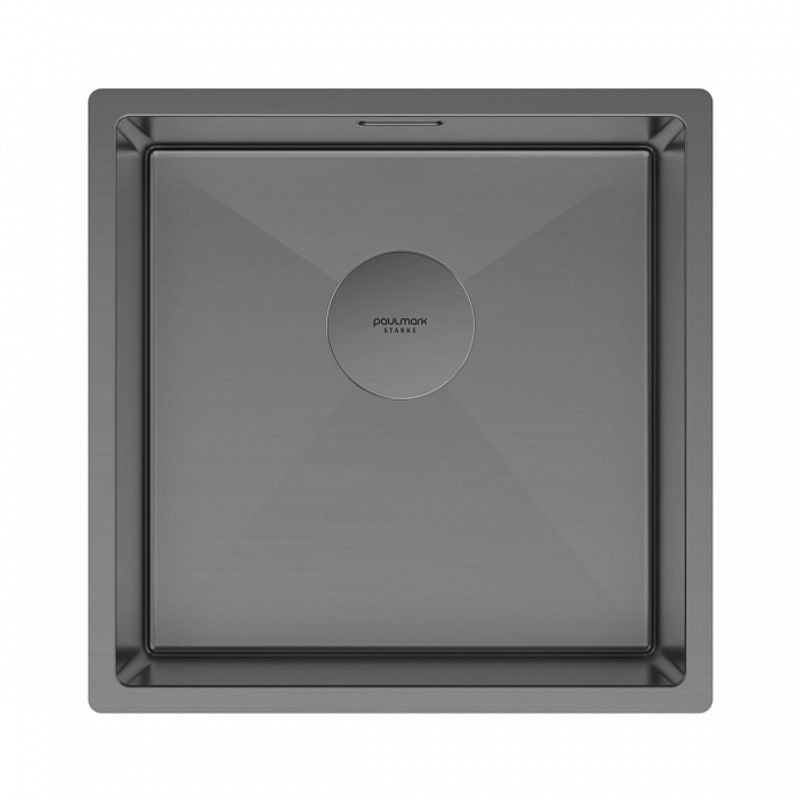 Кухонная мойка из нержавеющей стали Paulmark Next 44 Uni PM214444-GM вороненая сталь 440х440 мм