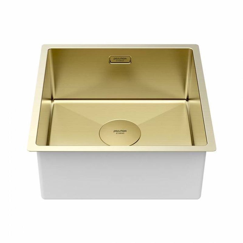 Кухонная мойка из нержавеющей стали Paulmark Next 44 Uni PM214444-LG светлое золото 440х440 мм