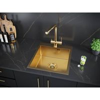Кухонная мойка из нержавеющей стали Paulmark Kroner 45 PM214551-BG брашированное золото 450х510 мм — 3