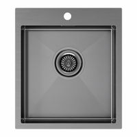 Кухонная мойка из нержавеющей стали Paulmark Kroner 45 PM214551-GM вороненая сталь 450х510 мм — 1