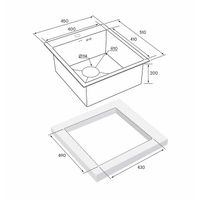 Кухонная мойка из нержавеющей стали Paulmark Kroner 45 PM214551-GM вороненая сталь 450х510 мм — 4