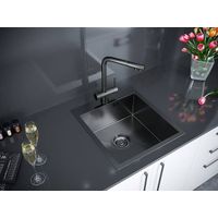 Кухонная мойка из нержавеющей стали Paulmark Kroner 45 PM214551-GM вороненая сталь 450х510 мм — 3