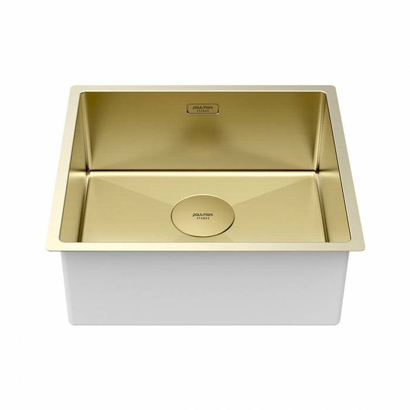 Кухонная мойка из нержавеющей стали Paulmark Next 48 Uni PM214844-LG светлое золото 480х440 мм