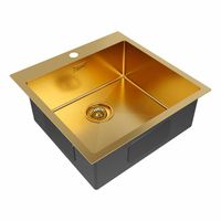 Кухонная мойка из нержавеющей стали Paulmark Kroner 51 PM215151-BG брашированное золото 510х510 мм — 2
