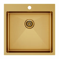 Кухонная мойка из нержавеющей стали Paulmark Kroner 51 PM215151-BG брашированное золото 510х510 мм — 1