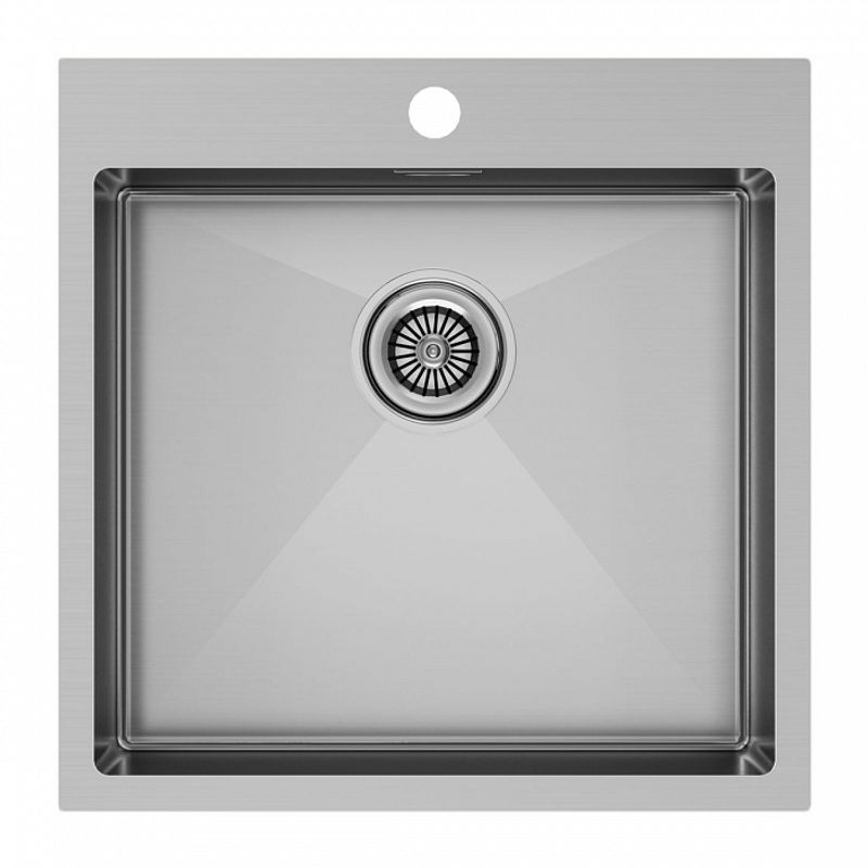Кухонная мойка из нержавеющей стали Paulmark Kroner 51 PM215151-BS брашированная нержавеющая сталь 510х510 мм