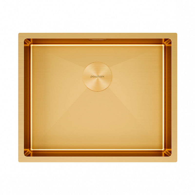 Кухонная мойка из нержавеющей стали Paulmark Next 54 Uni PM215444-BG брашированное золото 540х440 мм