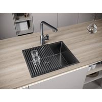 Кухонная мойка из нержавеющей стали Paulmark Next 58 Uni PM215844-GM вороненая сталь 580х440 мм — 4