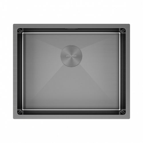 Кухонная мойка из нержавеющей стали Paulmark Next 58 Uni PM215844-GM вороненая сталь 580х440 мм