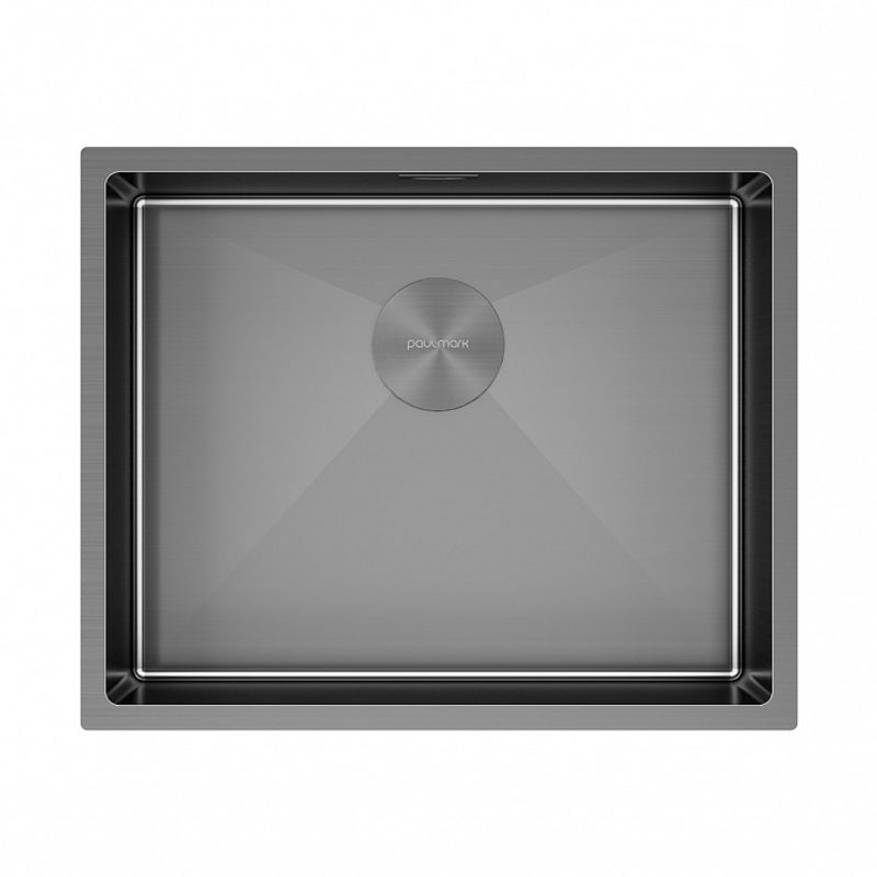 Кухонная мойка из нержавеющей стали Paulmark Next 58 Uni PM215844-GM вороненая сталь 580х440 мм
