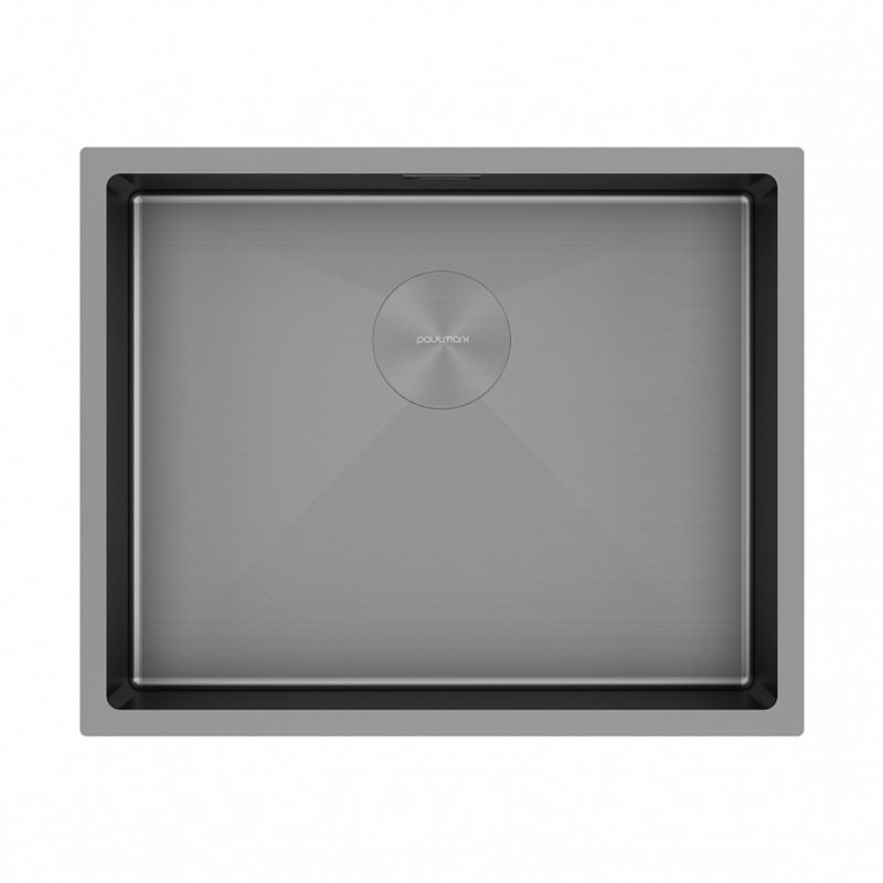 Кухонная мойка из нержавеющей стали Paulmark Next 58 Uni PM215844-MG матовый серый 580х440 мм