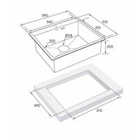 Кухонная мойка из нержавеющей стали Paulmark Kroner 59 PM215951-BS нержавеющая сталь 590х510 мм — 4