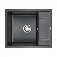 Кухонная мойка из искусственного камня Paulmark Flugen 50-600 из искусственного гранита PM216050-BL черный 600х500 мм — 1
