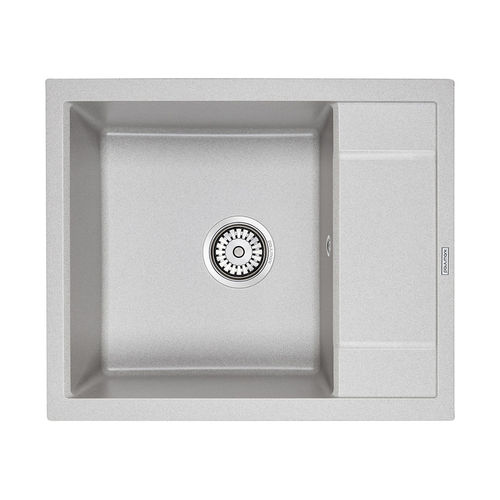 Кухонная мойка из искусственного камня Paulmark Flugen 50-600 из искусственного гранита PM216050-GR серый 600х500 мм