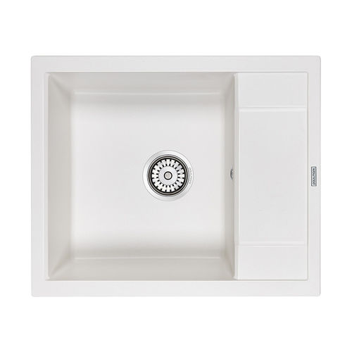 Кухонная мойка из искусственного камня Paulmark Flugen 50-600 из искусственного гранита PM216050-WH белый 600х500 мм