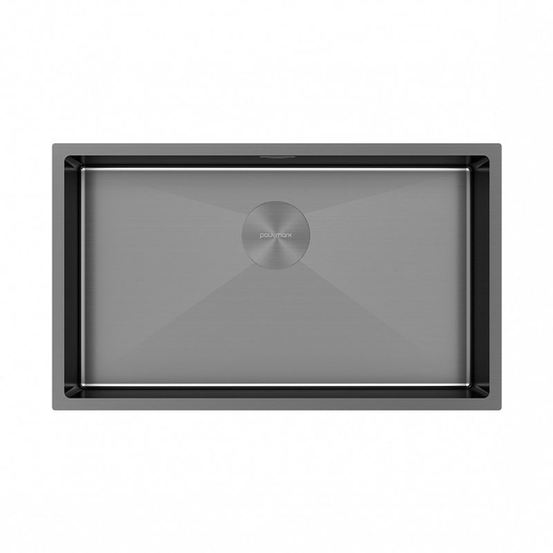 Кухонная мойка из нержавеющей стали Paulmark Next 74 Uni PM217444-GM вороненая сталь 740х440 мм