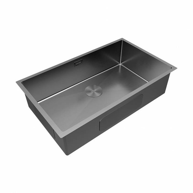 Кухонная мойка из нержавеющей стали Paulmark Next 74 Uni PM217444-GM вороненая сталь 740х440 мм