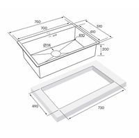 Кухонная мойка из нержавеющей стали Paulmark Kroner 75 PM217551-BG брашированное золото 750х510 мм — 3