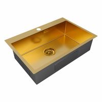 Кухонная мойка из нержавеющей стали Paulmark Kroner 75 PM217551-BG брашированное золото 750х510 мм — 2