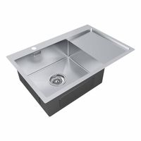 Кухонная мойка из нержавеющей стали Paulmark Kroner 78F PM217851-BSL брашированная нержавеющая сталь левая 780х510 мм — 2