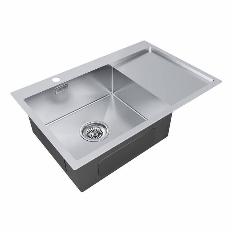 Кухонная мойка из нержавеющей стали Paulmark Kroner 78F PM217851-BSL брашированная нержавеющая сталь левая 780х510 мм