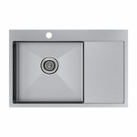 Кухонная мойка из нержавеющей стали Paulmark Kroner 78F PM217851-BSL брашированная нержавеющая сталь левая 780х510 мм — 1