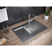 Кухонная мойка из нержавеющей стали Paulmark Kroner 78F PM217851-BSR брашированная нержавеющая сталь правая 780х510 мм Pau — 3